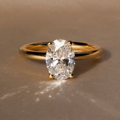 Marquise Shaped Three Stone Lab Grown Diamond Engagement Ring