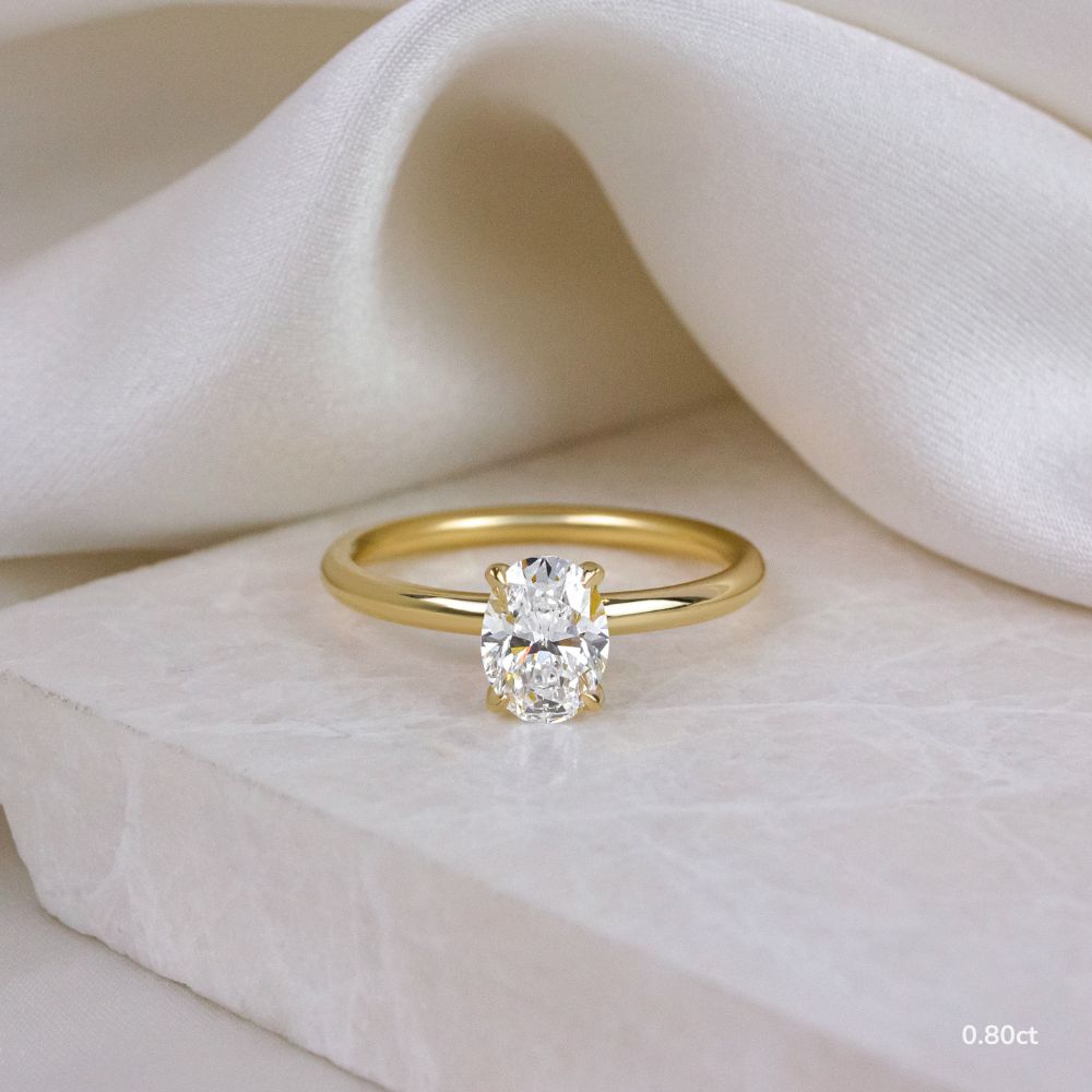 Marquise Shaped Three Stone Lab Grown Diamond Engagement Ring