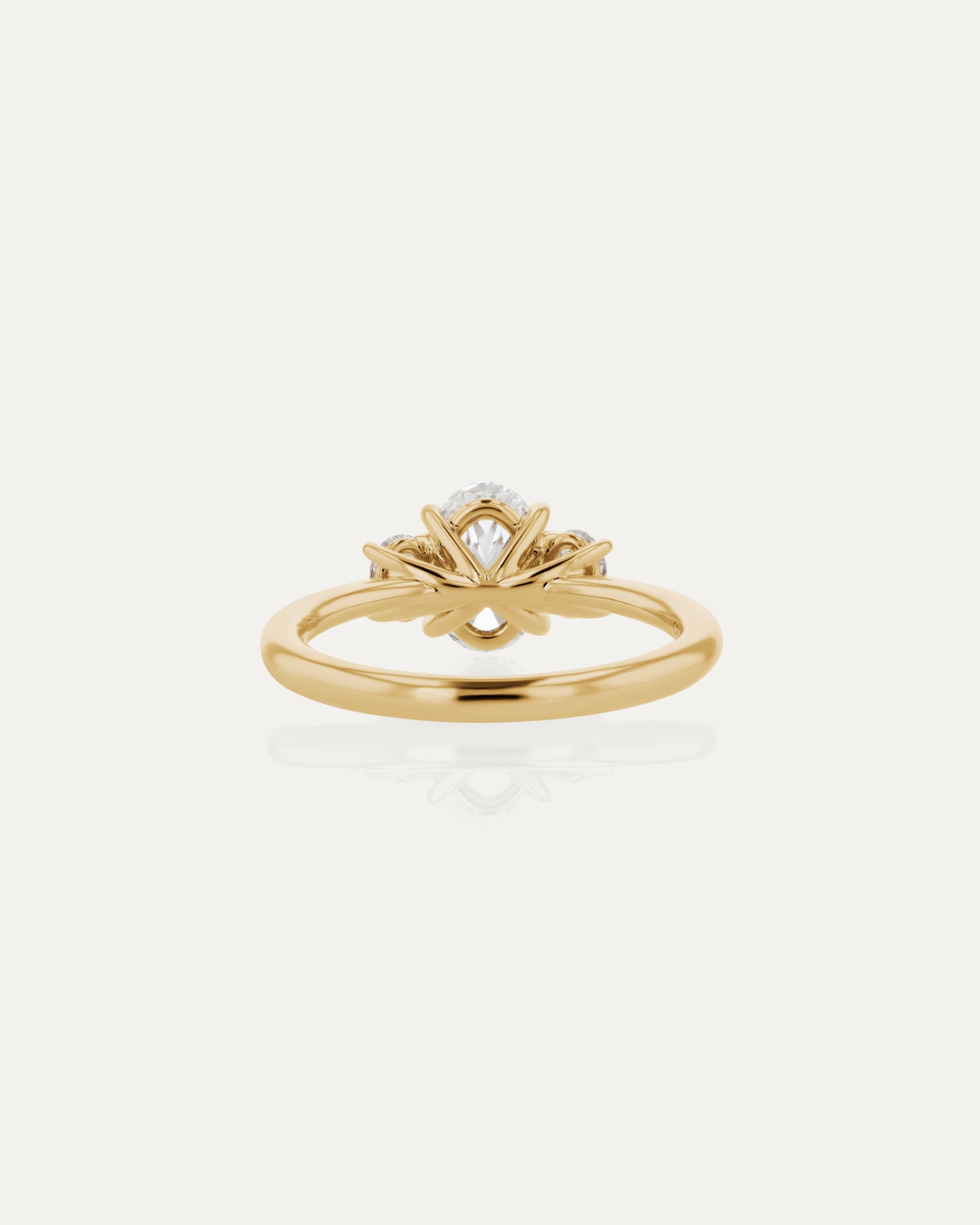 Marquise Shaped Three Stone Lab Grown Diamond Engagement Ring
