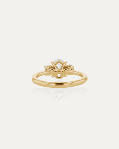 Marquise Shaped Three Stone Lab Grown Diamond Engagement Ring