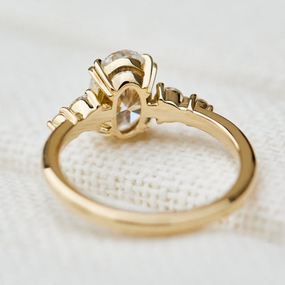 Marquise Shaped Three Stone Lab Grown Diamond Engagement Ring