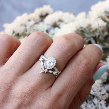 2.9 Carats Emerald Pave Styled Moissanite Engagement Ring