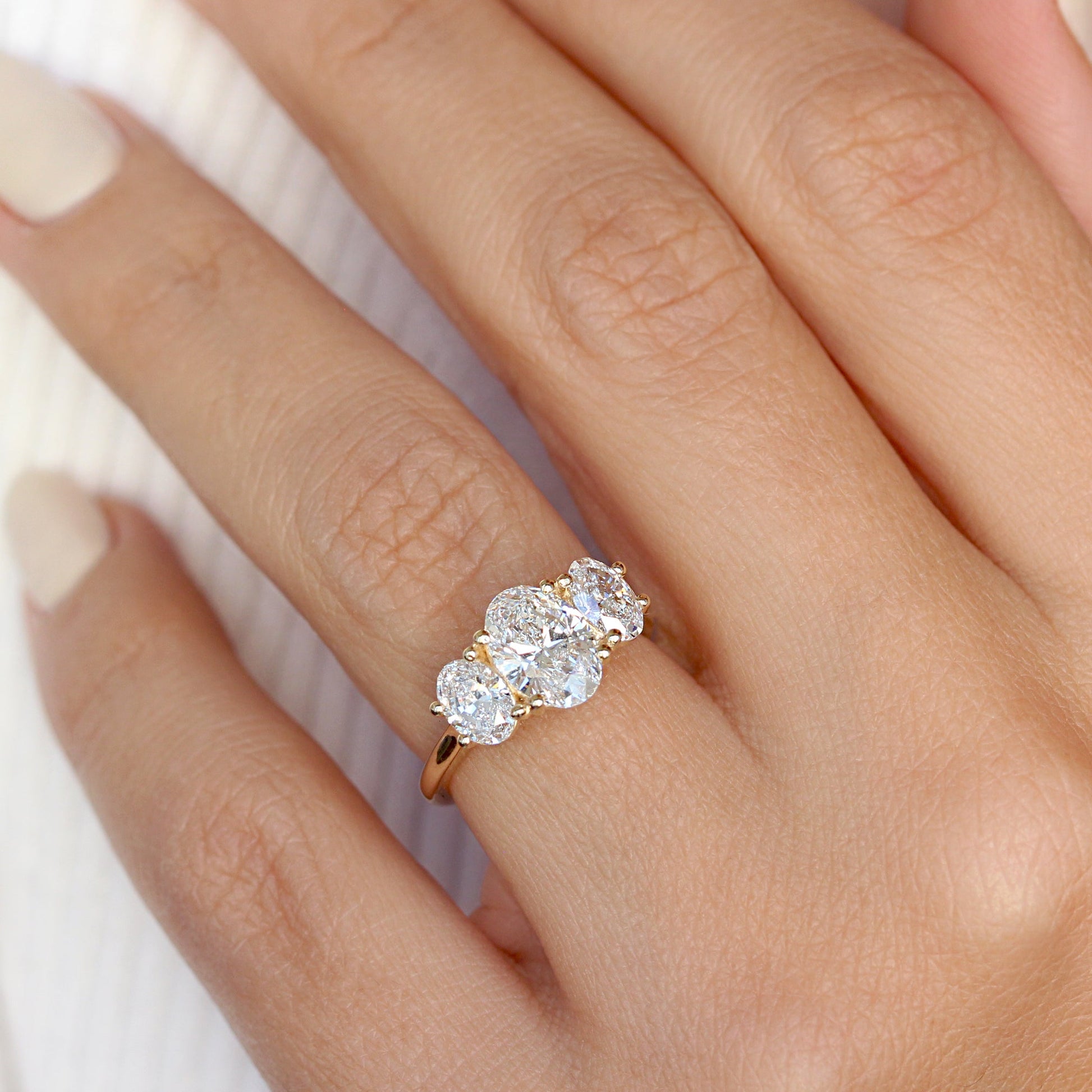 2.9 Carats Emerald Pave Styled Moissanite Engagement Ring