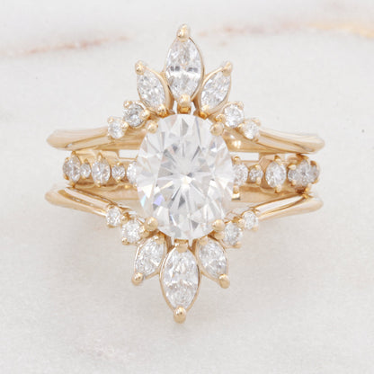 2.9 Carats Emerald Pave Styled Moissanite Engagement Ring