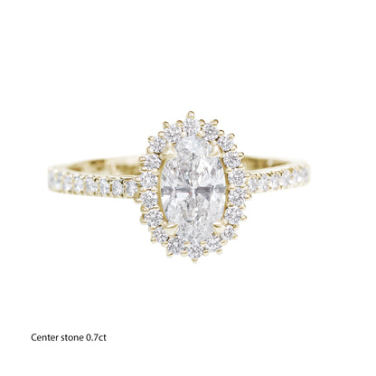 2.9 Carats Emerald Pave Styled Moissanite Engagement Ring