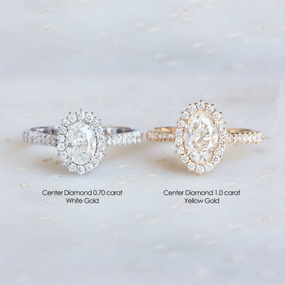 2.9 Carats Emerald Pave Styled Moissanite Engagement Ring