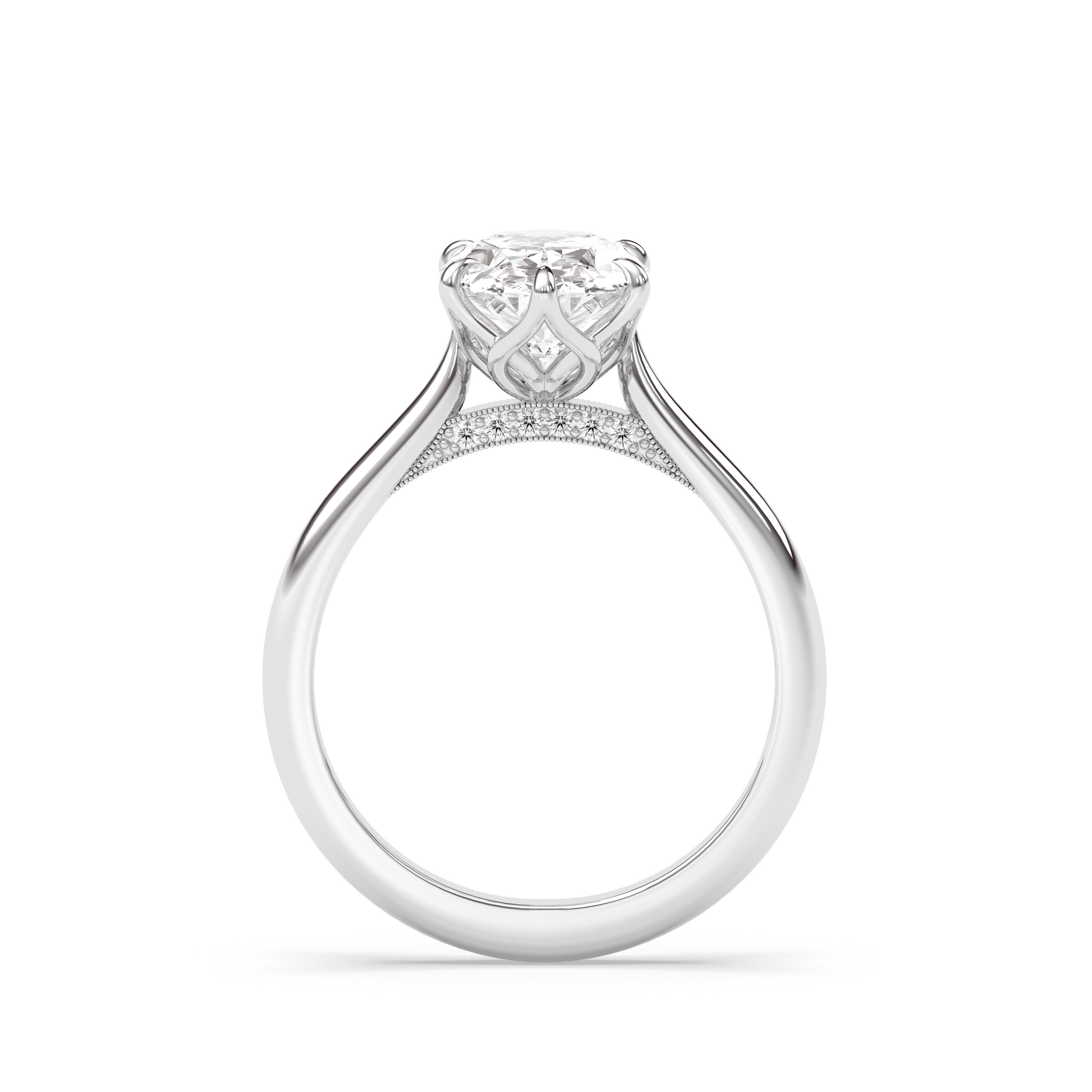 Marquise Shaped Three Stone Lab Grown Diamond Engagement Ring