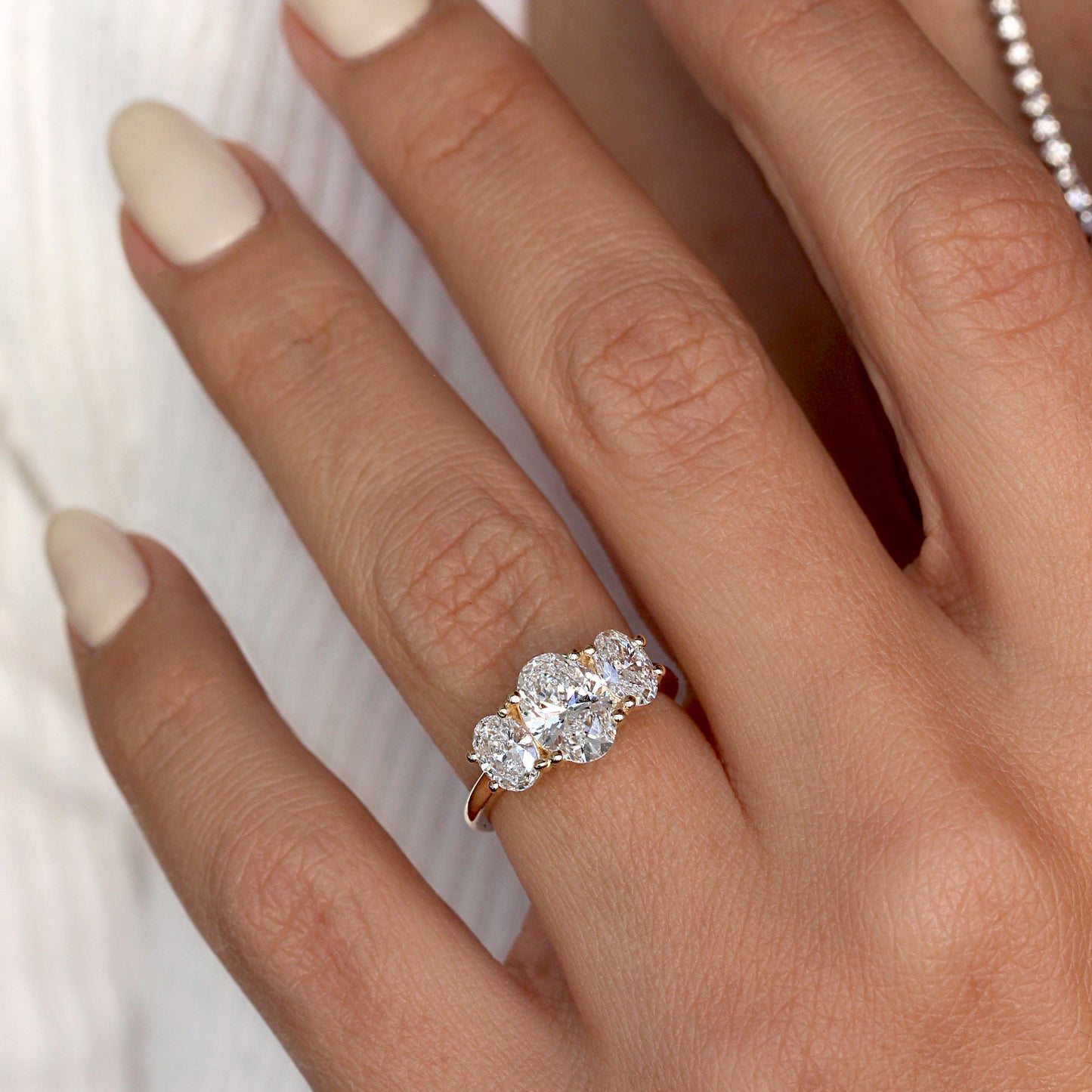 2.9 Carats Emerald Pave Styled Moissanite Engagement Ring