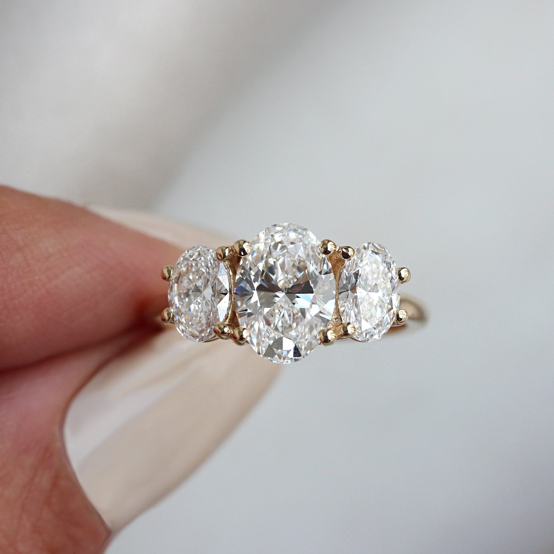2.9 Carats Emerald Pave Styled Moissanite Engagement Ring