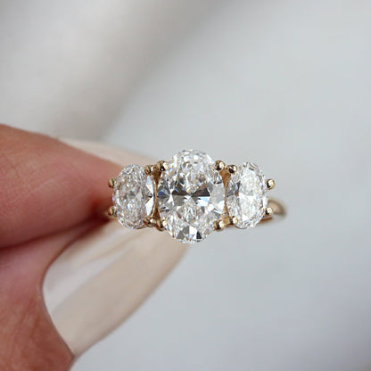 2.9 Carats Emerald Pave Styled Moissanite Engagement Ring