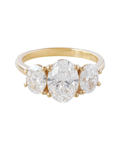 2.9 Carats Emerald Pave Styled Moissanite Engagement Ring