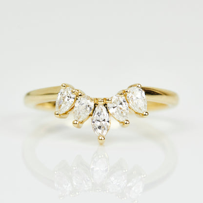 0.25 TCW Round Shaped Half Eternity Lab Grown Diamond Wedding Band