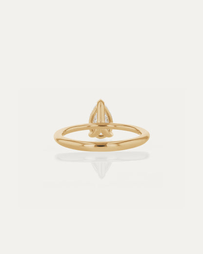 Marquise Shaped Three Stone Lab Grown Diamond Engagement Ring