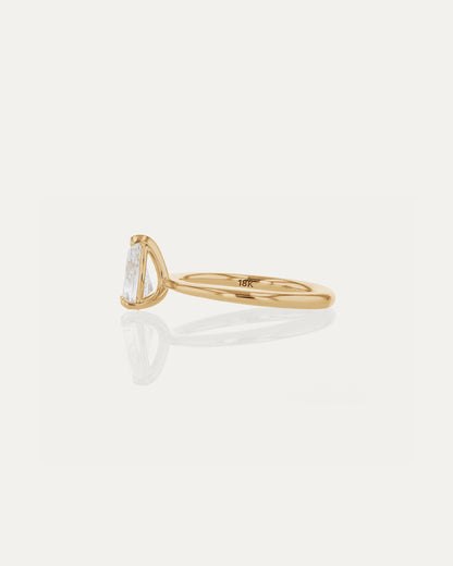 Marquise Shaped Three Stone Lab Grown Diamond Engagement Ring