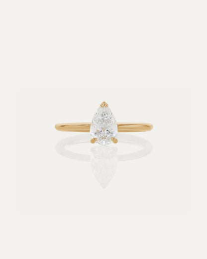 Marquise Shaped Three Stone Lab Grown Diamond Engagement Ring
