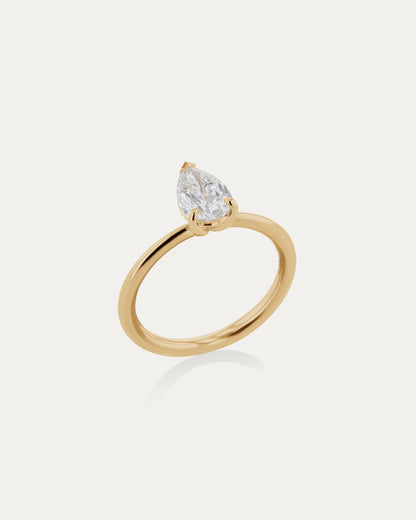 Marquise Shaped Three Stone Lab Grown Diamond Engagement Ring