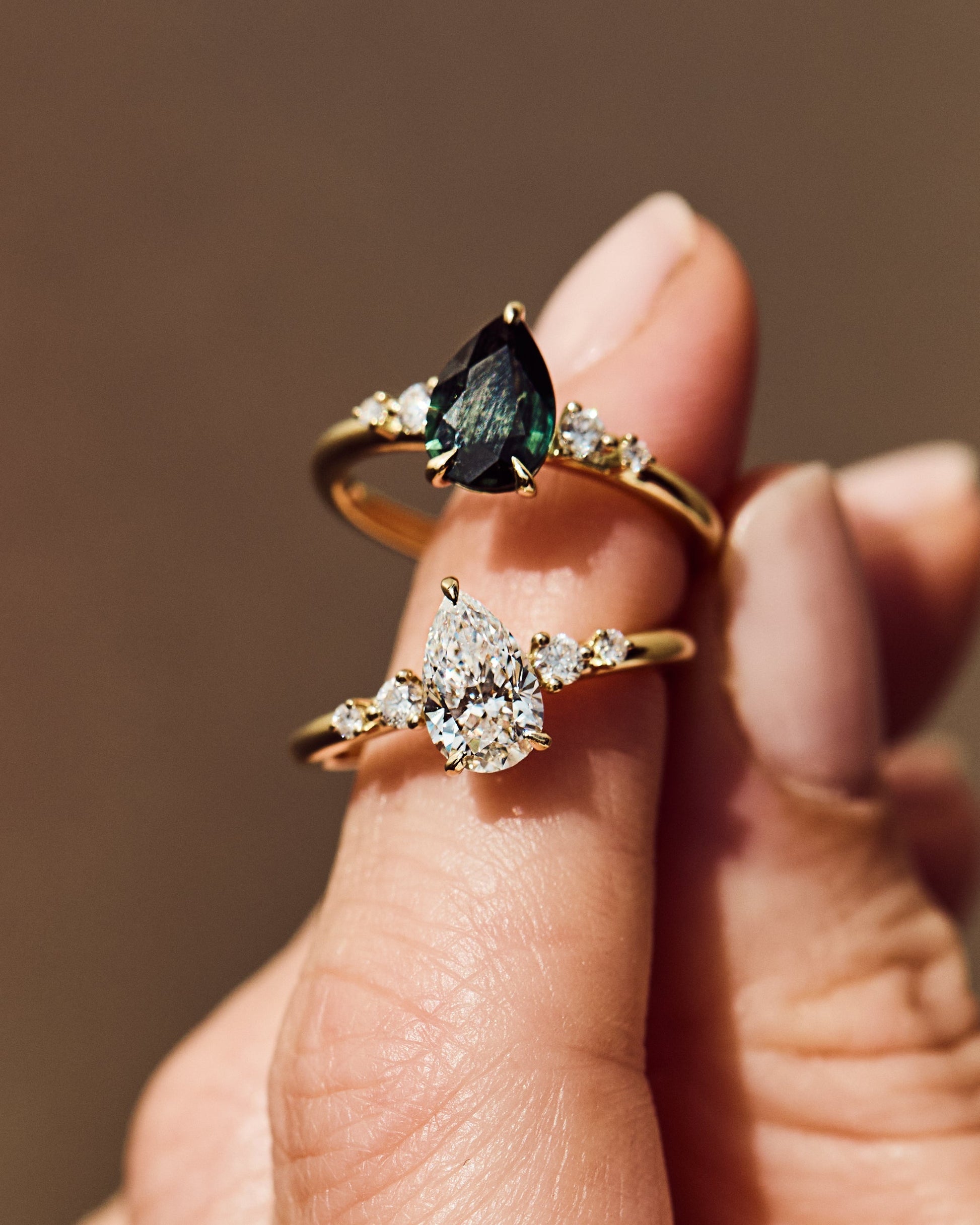 Marquise Shaped Three Stone Lab Grown Diamond Engagement Ring