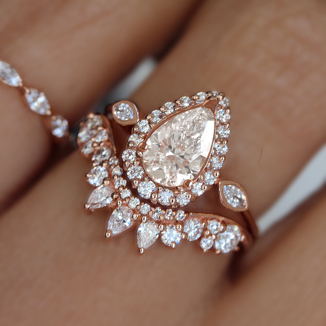 2.9 Carats Emerald Pave Styled Moissanite Engagement Ring