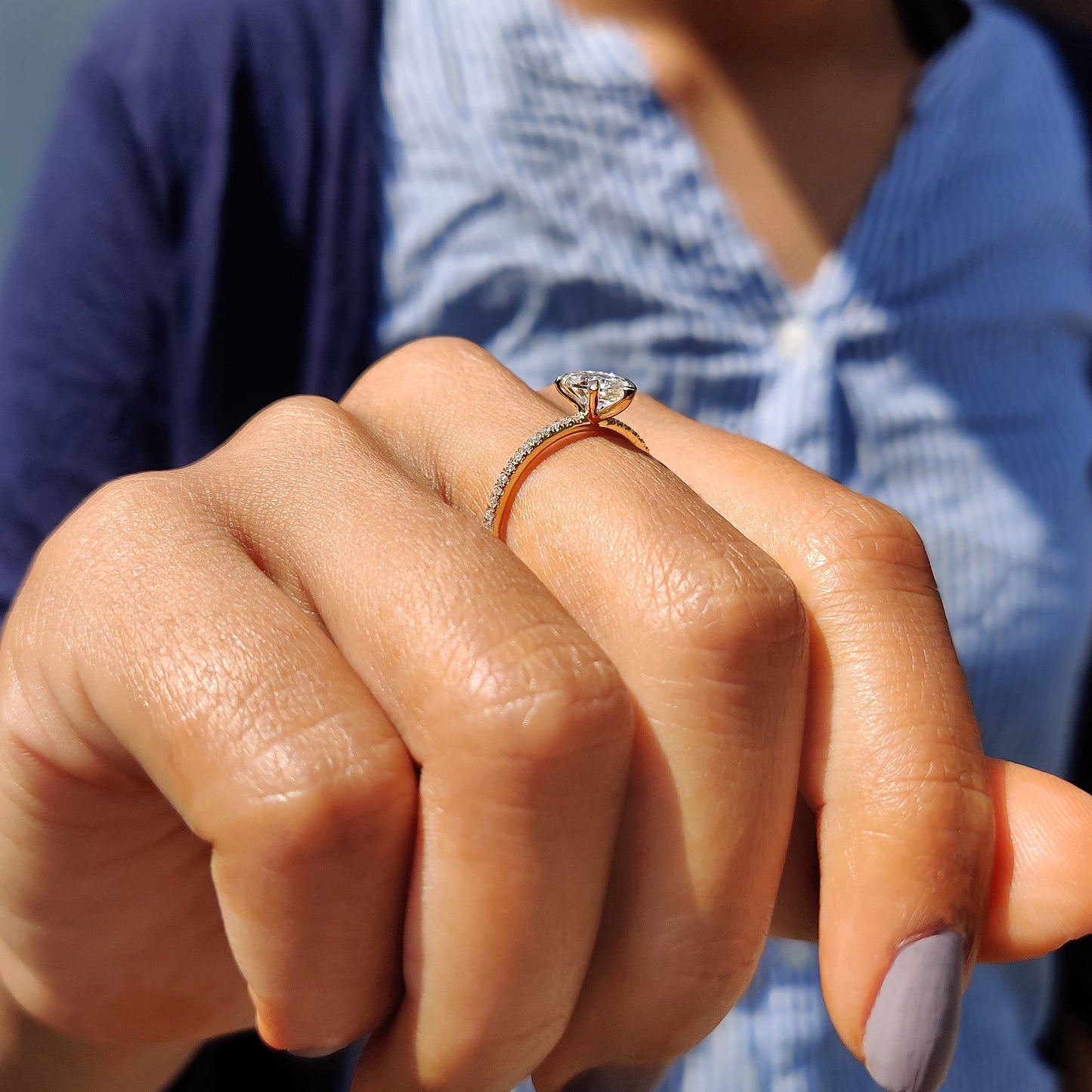 Pear Shaped Engagement Ring In Yellow Gold