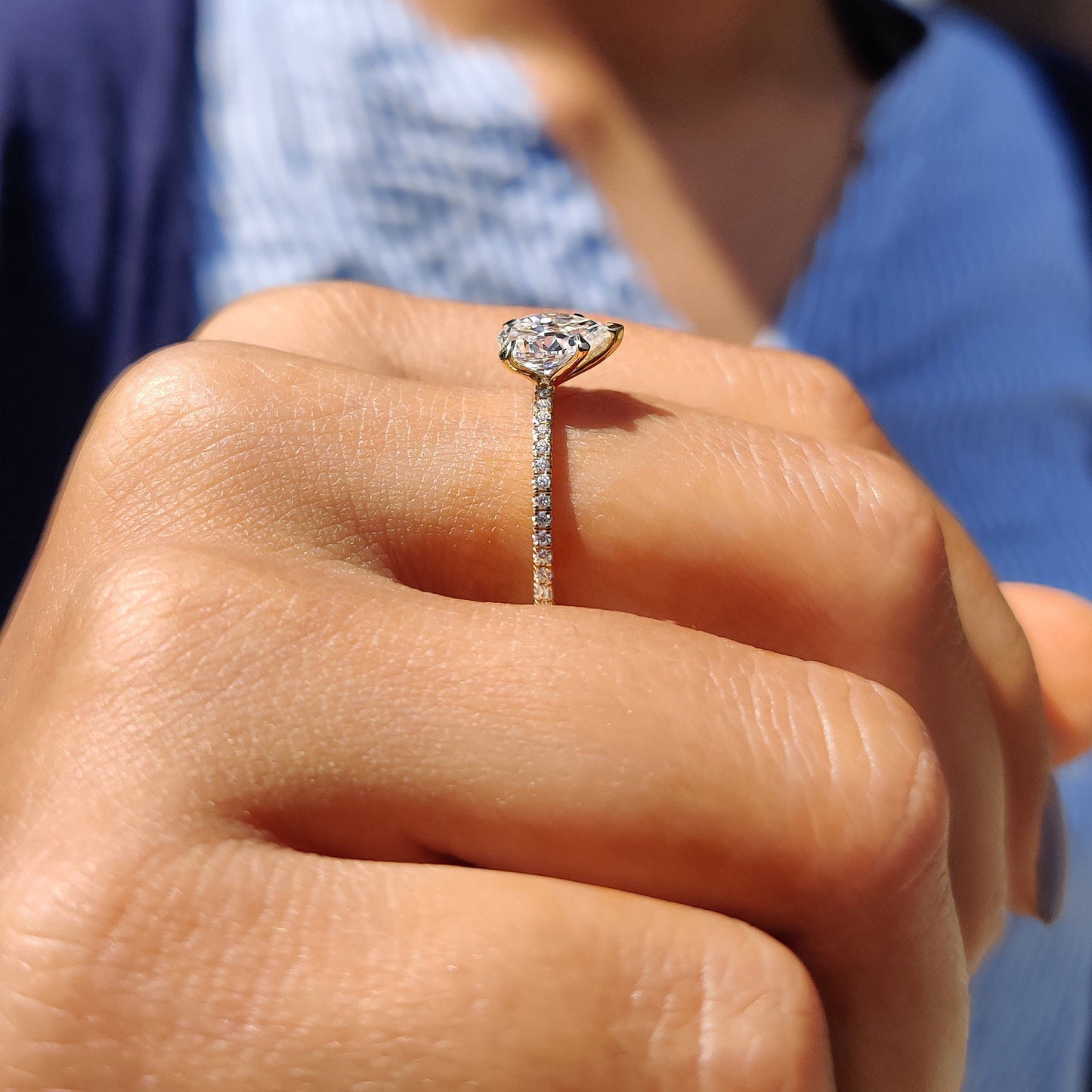 Pear Shaped Engagement Ring In Yellow Gold