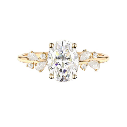 Marquise Shaped Three Stone Lab Grown Diamond Engagement Ring