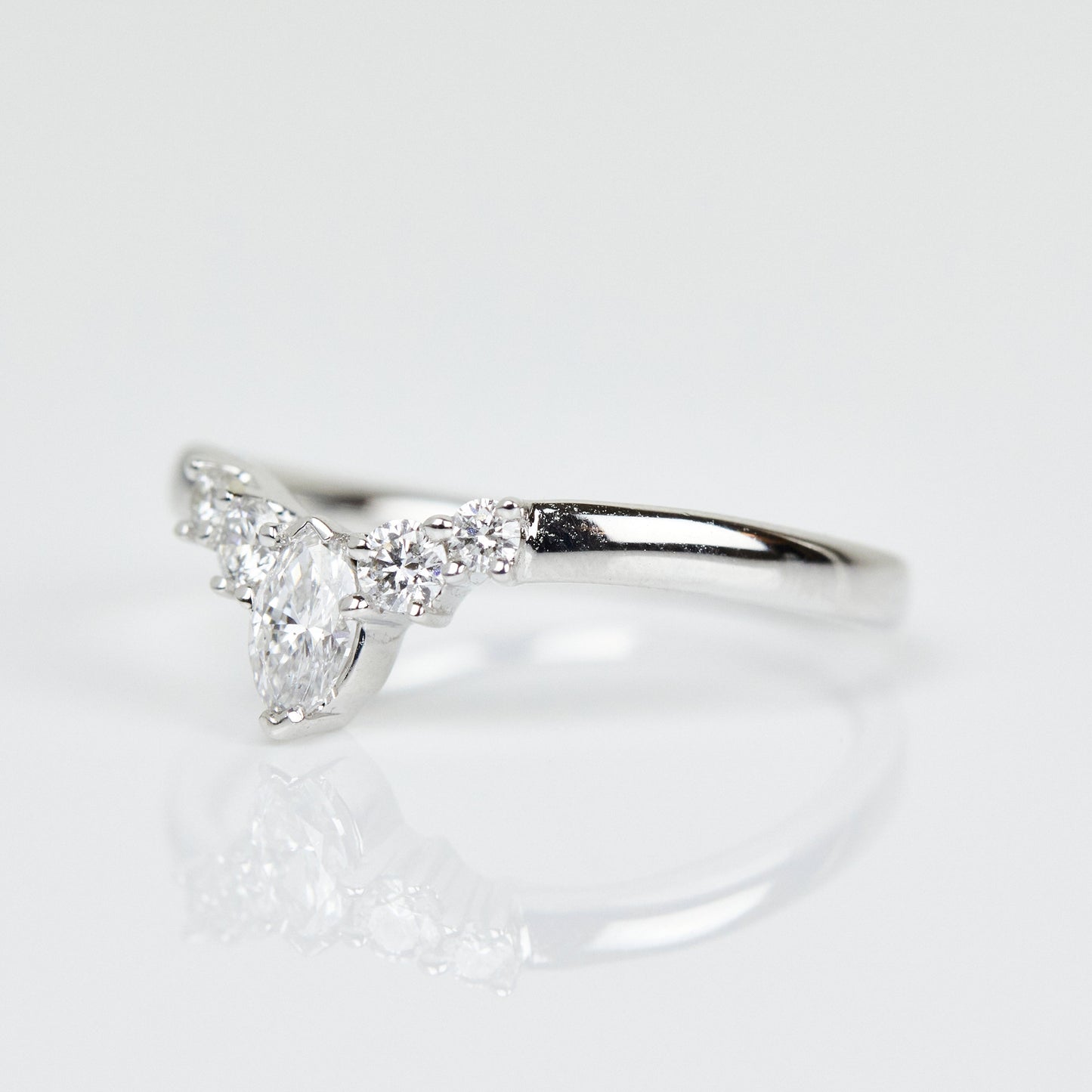 0.25 TCW Round Shaped Half Eternity Lab Grown Diamond Wedding Band