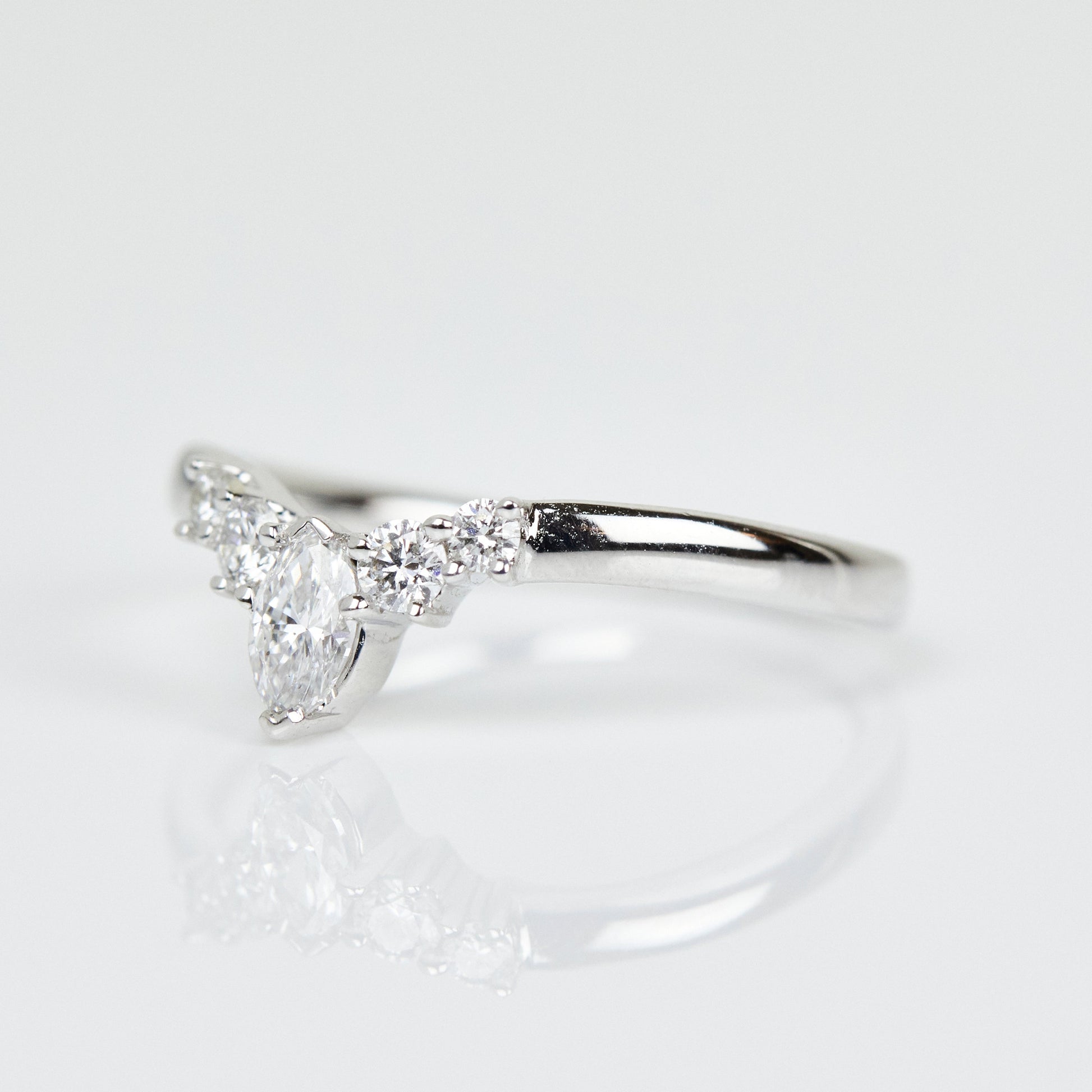 0.25 TCW Round Shaped Half Eternity Lab Grown Diamond Wedding Band