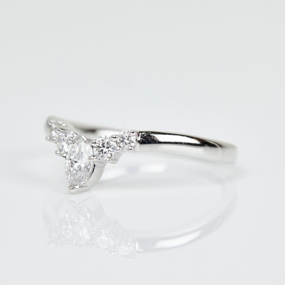 0.25 TCW Round Shaped Half Eternity Lab Grown Diamond Wedding Band