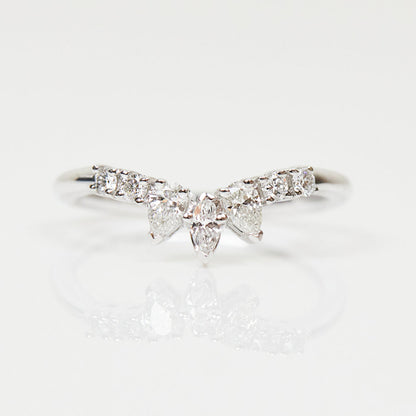 0.25 TCW Round Shaped Half Eternity Lab Grown Diamond Wedding Band