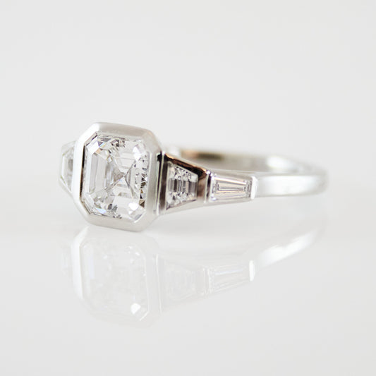Marquise Shaped Three Stone Lab Grown Diamond Engagement Ring