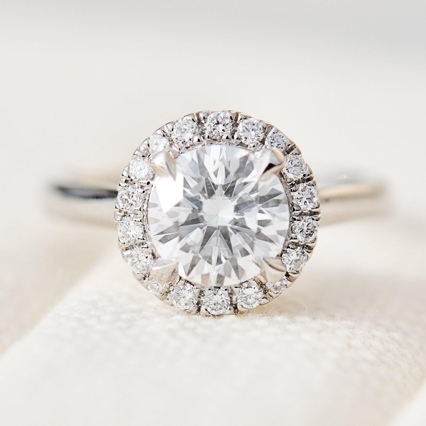 Marquise Shaped Three Stone Lab Grown Diamond Engagement Ring
