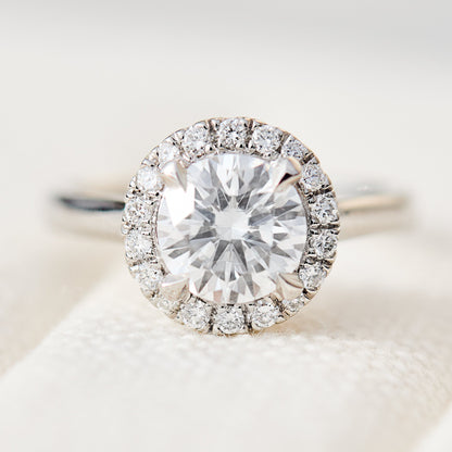 Marquise Shaped Three Stone Lab Grown Diamond Engagement Ring