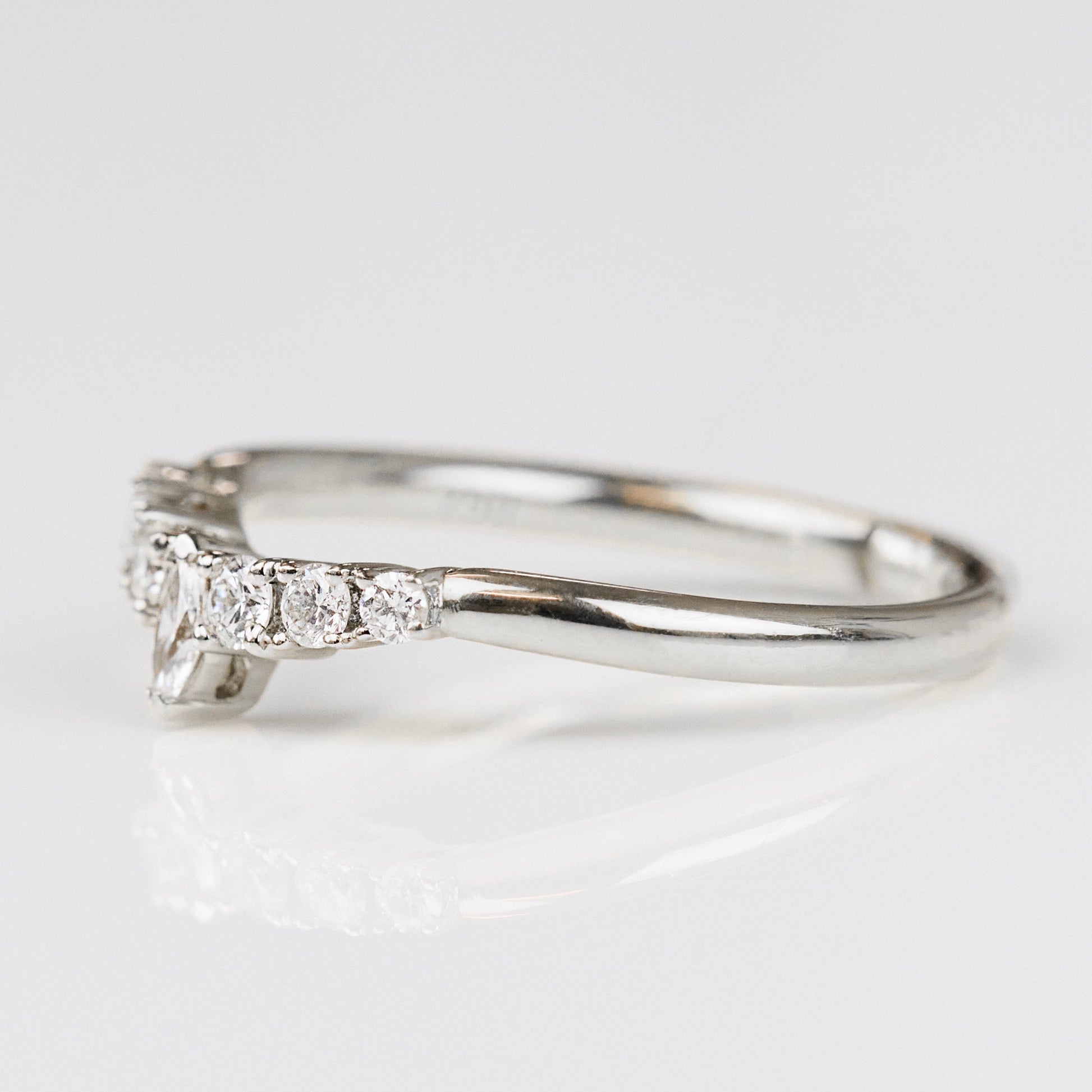 0.25 TCW Round Shaped Half Eternity Lab Grown Diamond Wedding Band