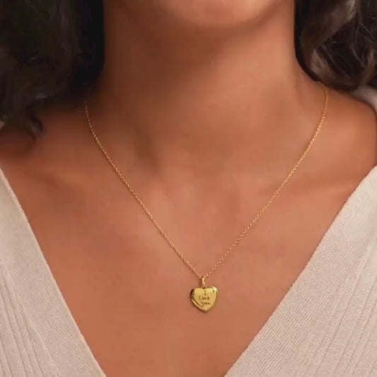 Handwriting Heart Charm Necklace