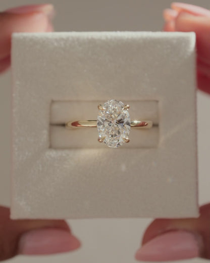 2.0 CT Oval Hidden Halo Moissanite Engagement Ring