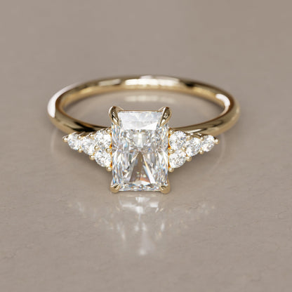Marquise Shaped Three Stone Lab Grown Diamond Engagement Ring