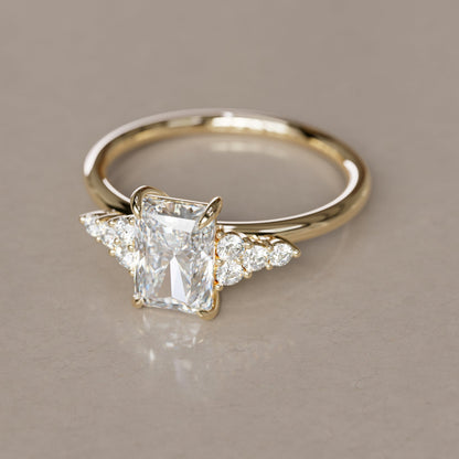 Marquise Shaped Three Stone Lab Grown Diamond Engagement Ring
