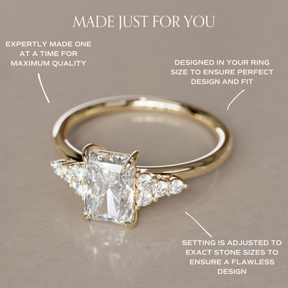 Marquise Shaped Three Stone Lab Grown Diamond Engagement Ring