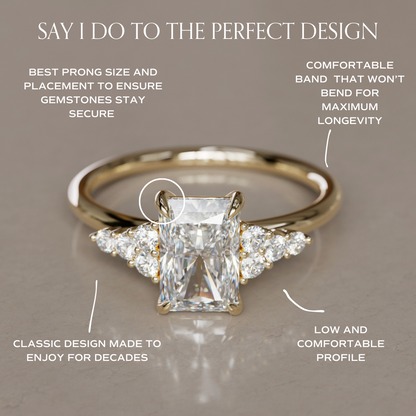 Marquise Shaped Three Stone Lab Grown Diamond Engagement Ring