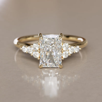 Marquise Shaped Three Stone Lab Grown Diamond Engagement Ring