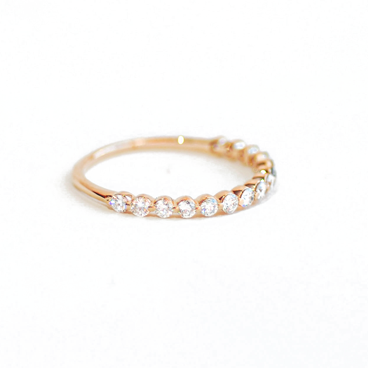 0.25 TCW Round Shaped Half Eternity Lab Grown Diamond Wedding Band