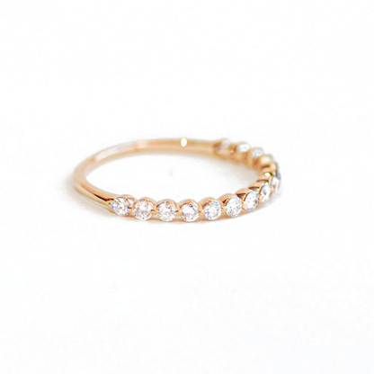 0.25 TCW Round Shaped Half Eternity Lab Grown Diamond Wedding Band