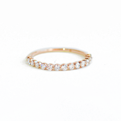 0.25 TCW Round Shaped Half Eternity Lab Grown Diamond Wedding Band
