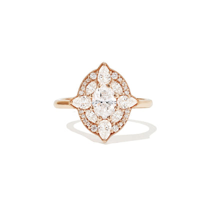Marquise Shaped Three Stone Lab Grown Diamond Engagement Ring