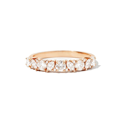 0.25 TCW Round Shaped Half Eternity Lab Grown Diamond Wedding Band