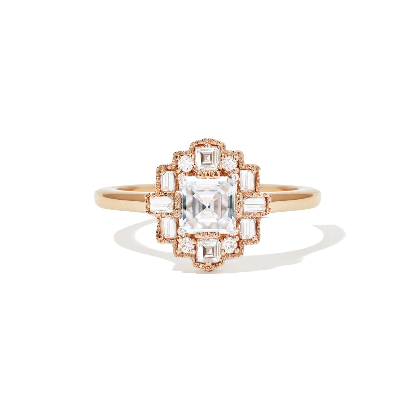 Marquise Shaped Three Stone Lab Grown Diamond Engagement Ring