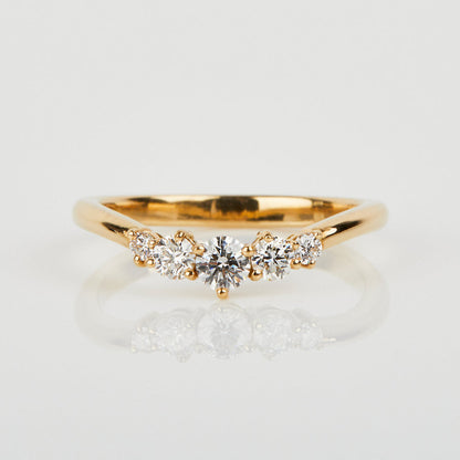 0.25 TCW Round Shaped Half Eternity Lab Grown Diamond Wedding Band