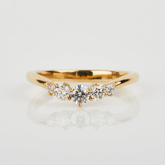 0.25 TCW Round Shaped Half Eternity Lab Grown Diamond Wedding Band