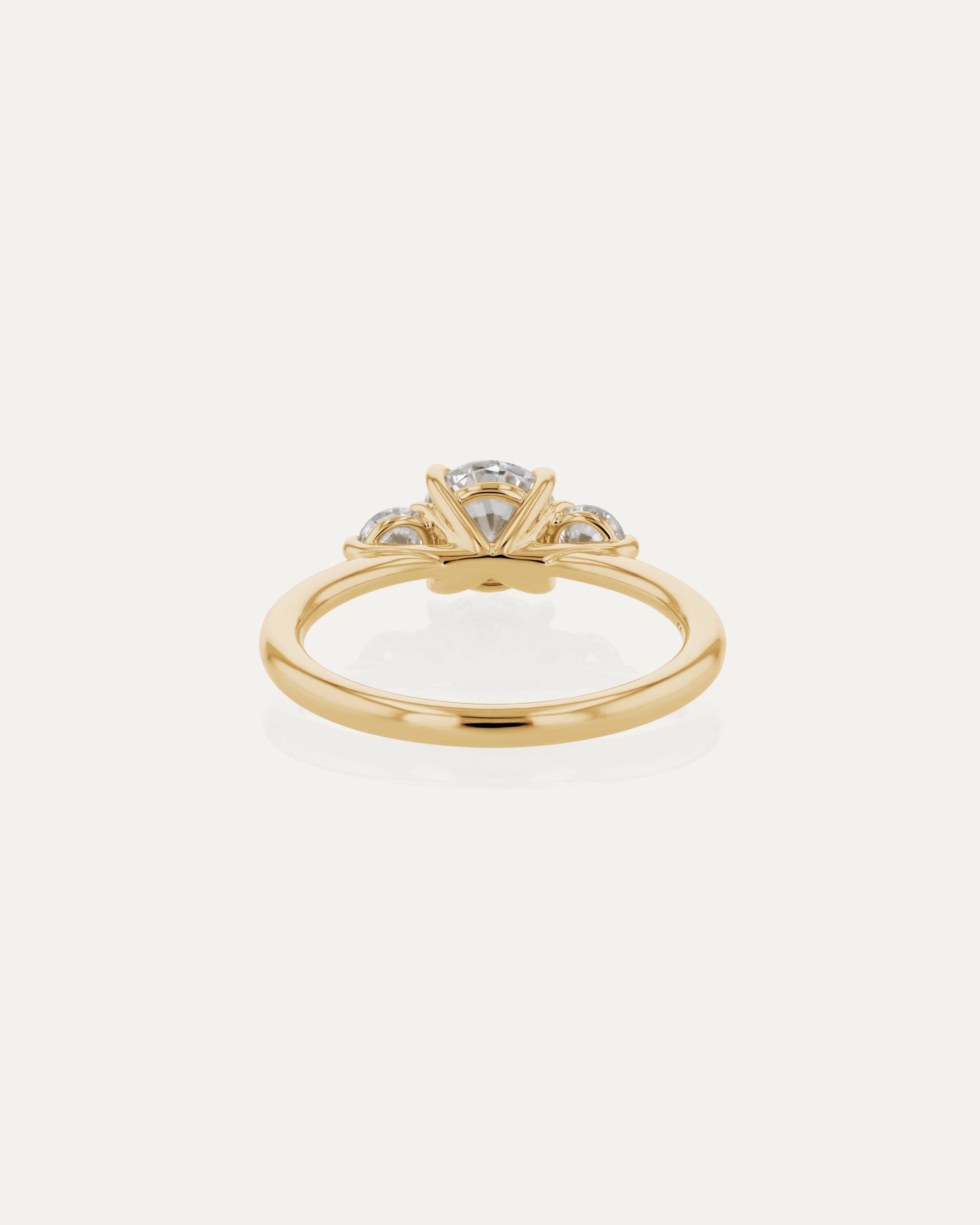 Marquise Shaped Three Stone Lab Grown Diamond Engagement Ring