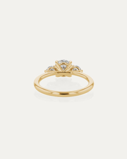 Marquise Shaped Three Stone Lab Grown Diamond Engagement Ring